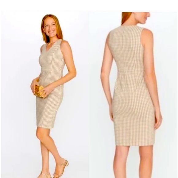 Nwot J. McLaughlin  Gingham Dress Sleeveless Sz 10  Sophisticated Old School - Picture 1 of 8